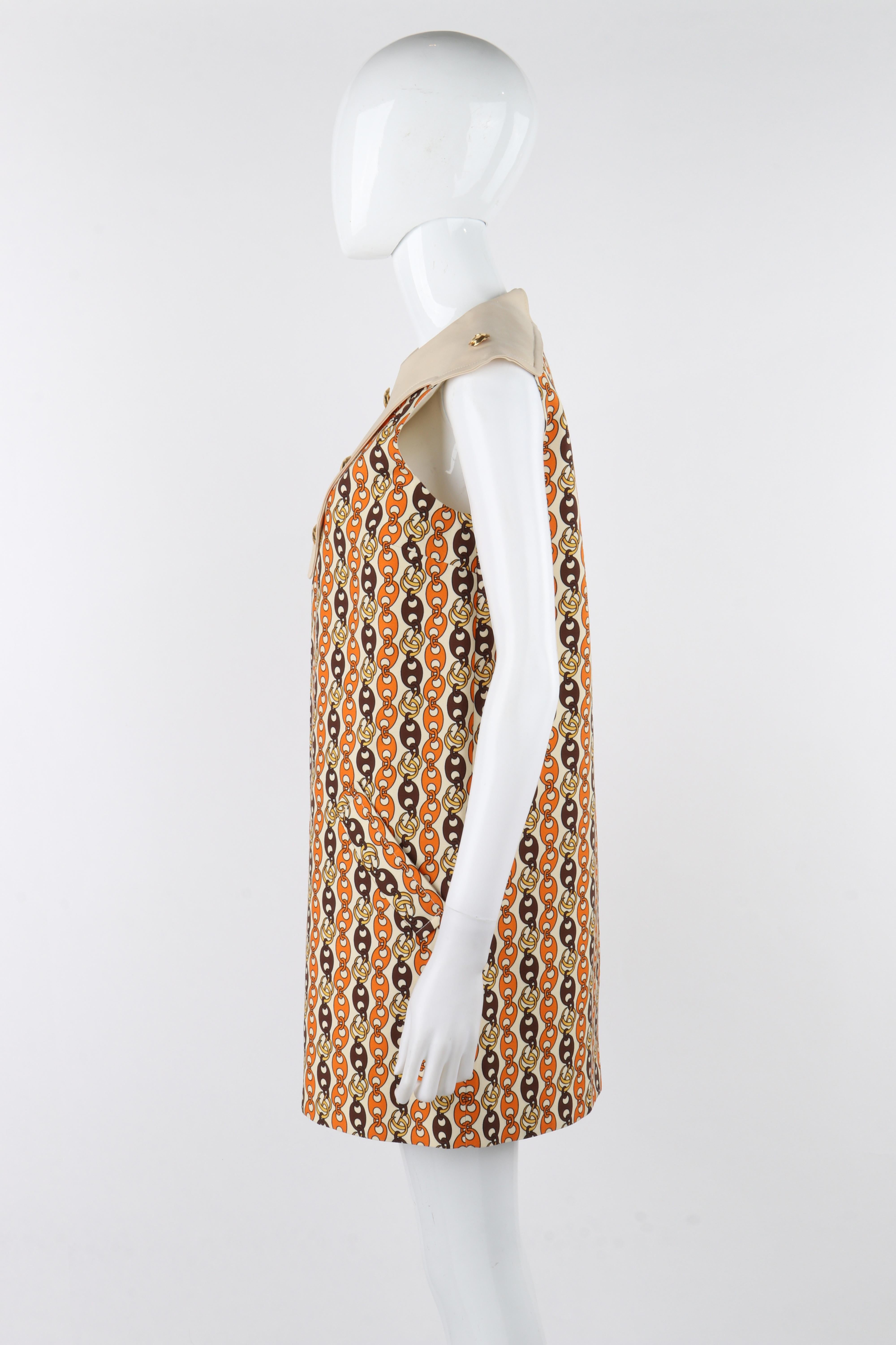 Gucci Cruise 2020 - Vestito mini shift con stampa a catena intrecciata GG multicolore in vendita 3