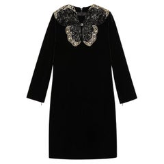 Gucci Crystal And Sequinned Butterfly Velvet Dress IT 40 (US 4)