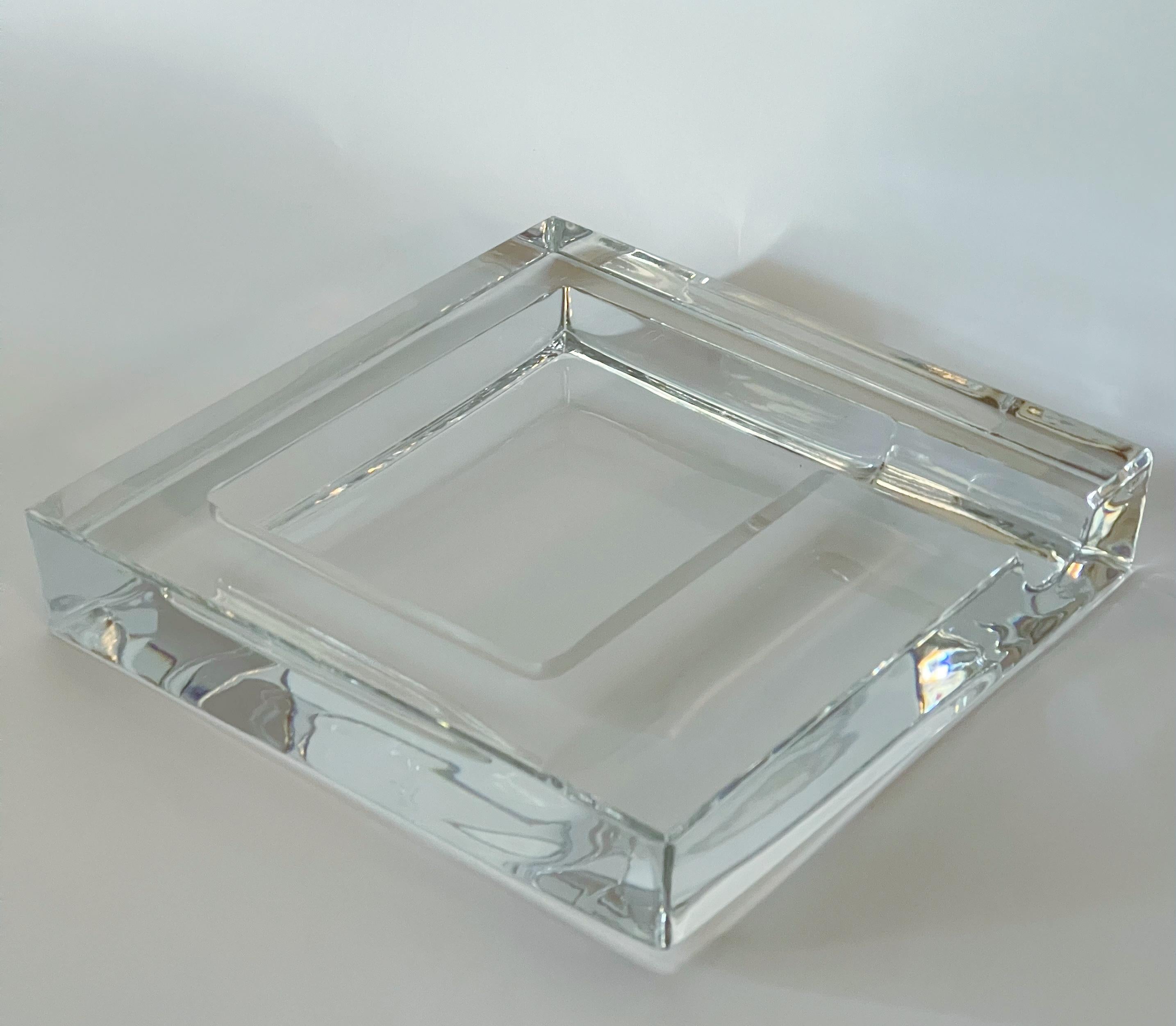 Thick and heavy clear crystal cigar ashtray by Gucci / Made in Italy in 1990s
Measures: width 8 inches, depth 8 inches, height 1.5 inches
1 available in stock in Italy
* please note the minor hairline scratch at the bottom, only noticeable when it's