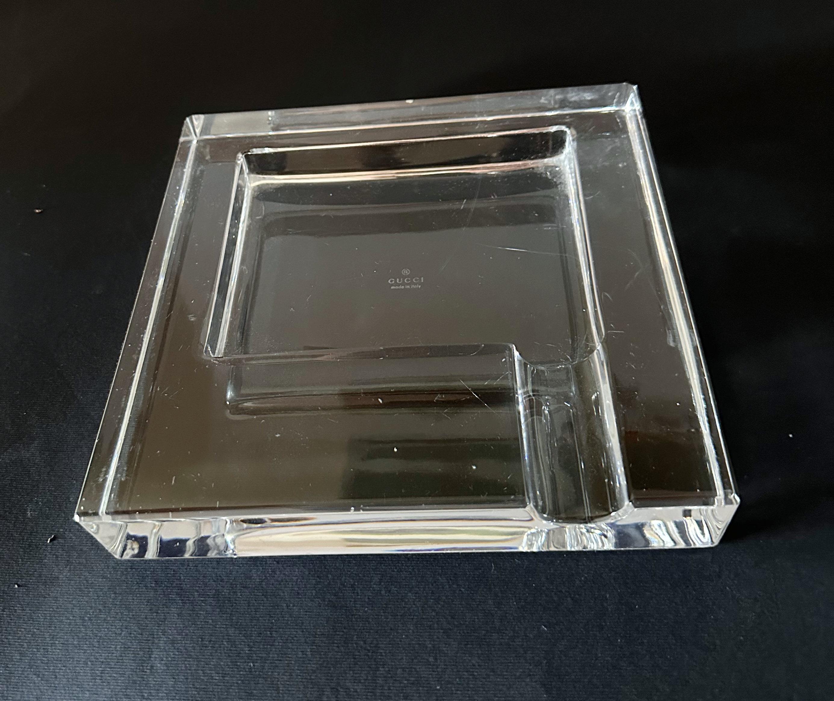 Italian GUCCI Crystal Cigar Ashtray For Sale