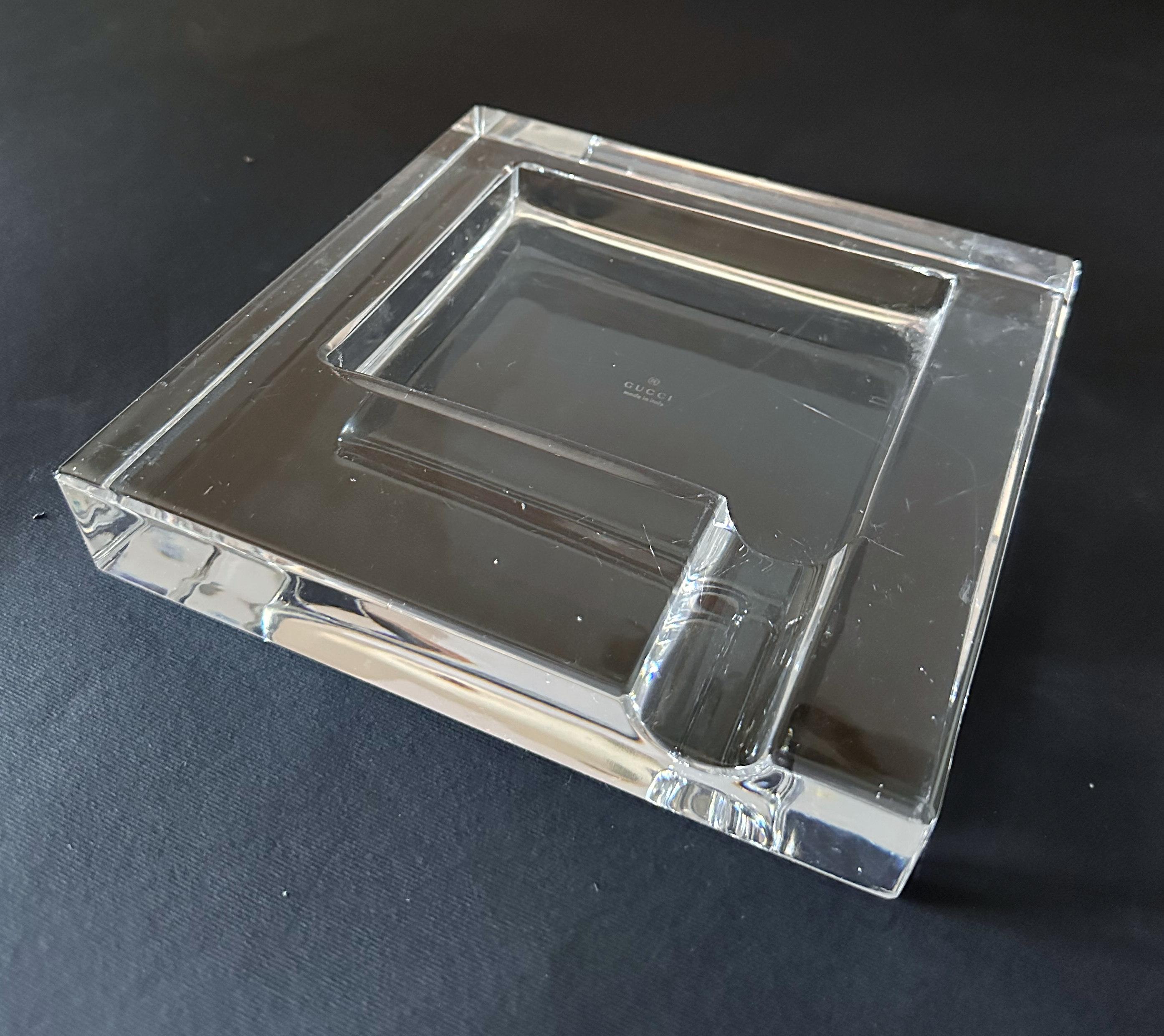 GUCCI Crystal Cigar Ashtray In Good Condition For Sale In Los Angeles, CA