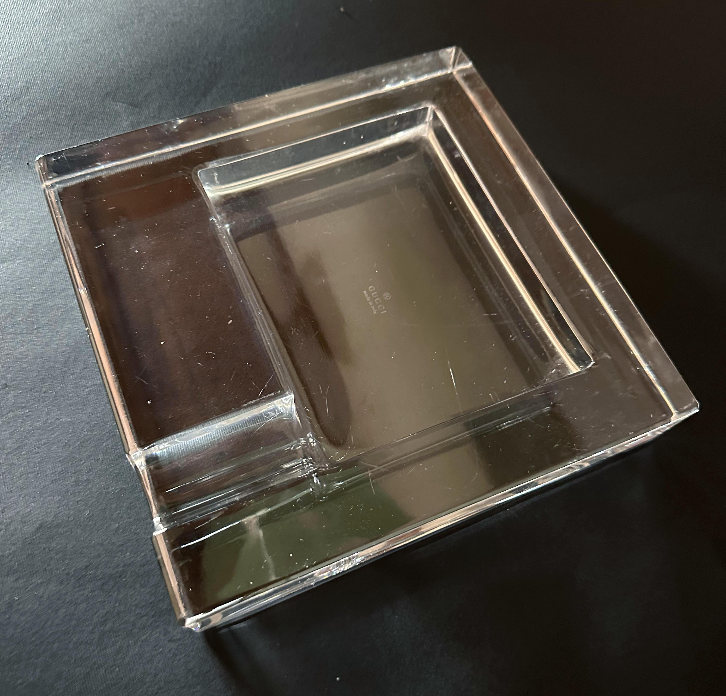 20th Century GUCCI Crystal Cigar Ashtray For Sale