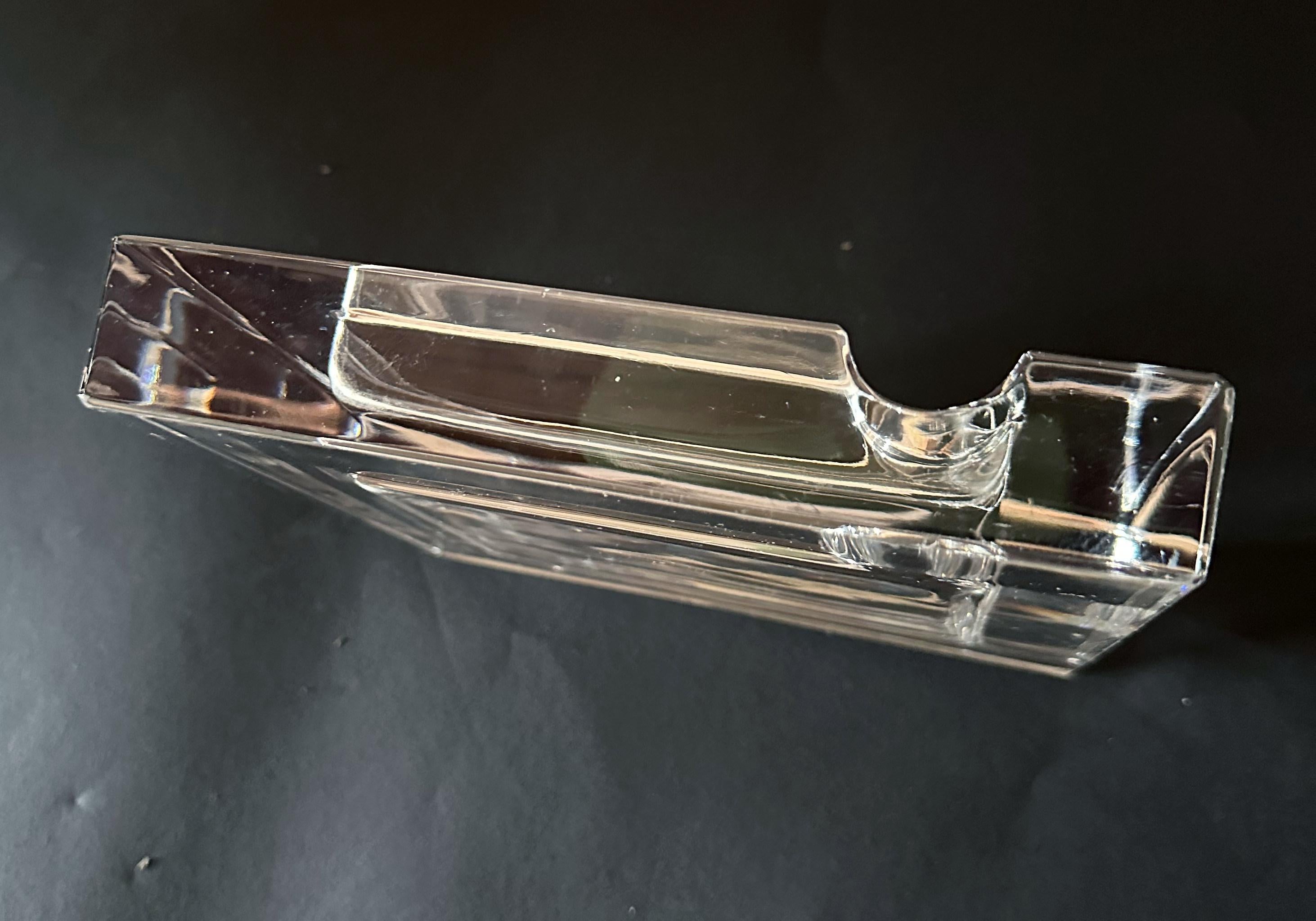 Glass GUCCI Crystal Cigar Ashtray For Sale