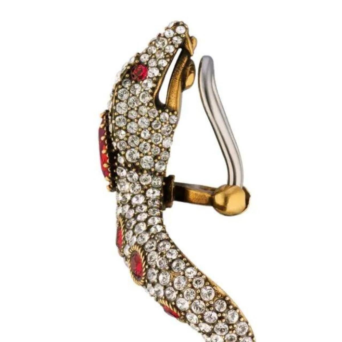 Art déco Gucci - Boucles d'oreilles à clip cristal en vente