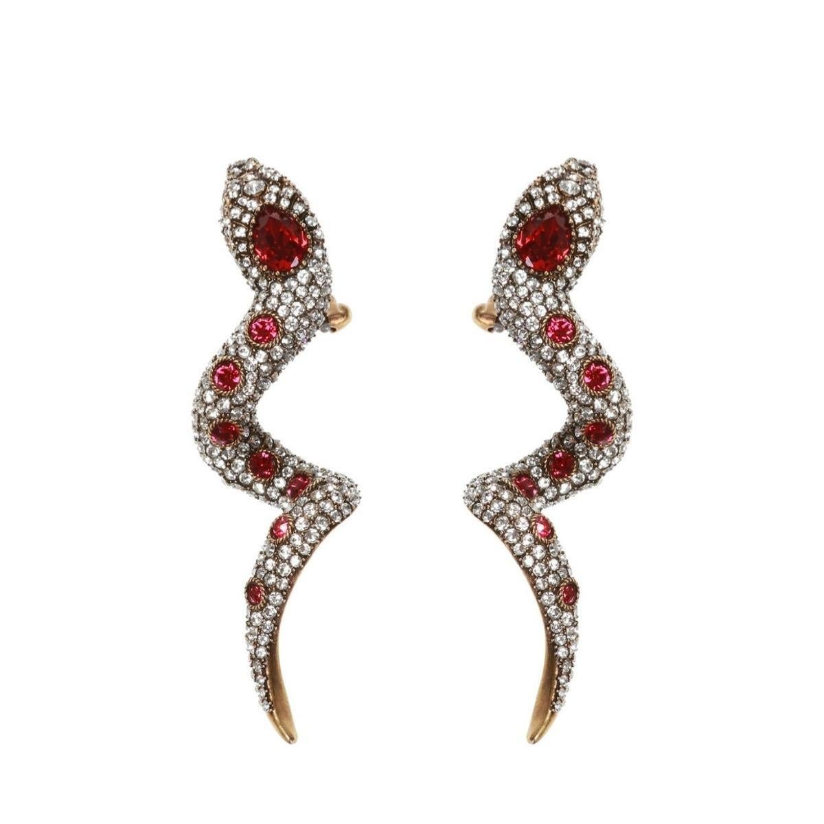 Art Deco Gucci Crystal Clip On Earrings For Sale