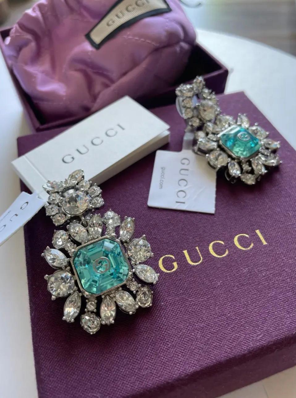 Orecchini da cocktail in cristallo di Gucci in vendita 1