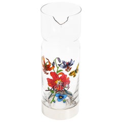 Gucci Crystal Decanter Accornero Flora Motif Barware Vintage 70s Rare