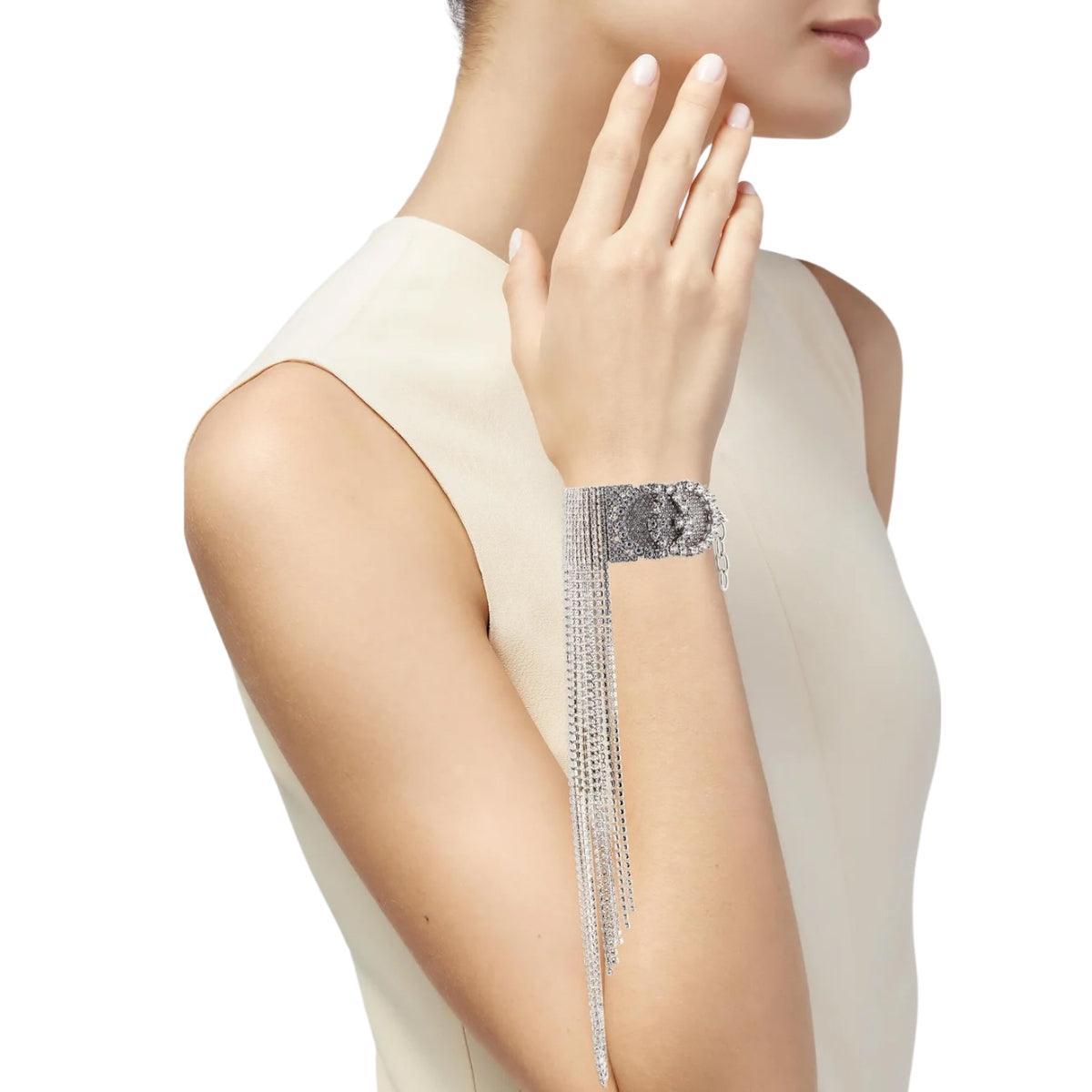 Art Deco Gucci Crystal-embellished Fringe Bracelet For Sale