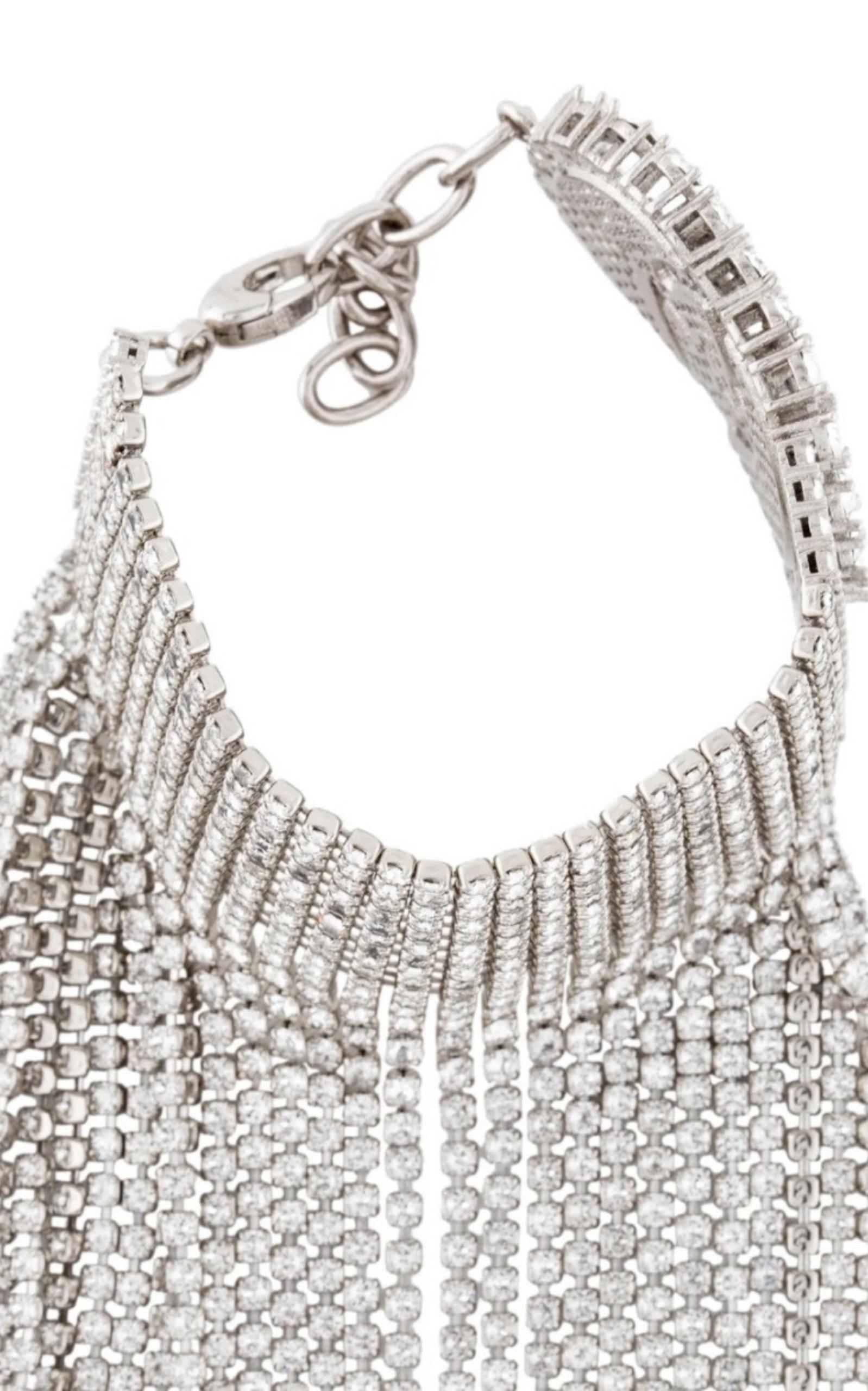 Gucci Crystal-embellished Fringe Bracelet In New Condition For Sale In Brossard, QC