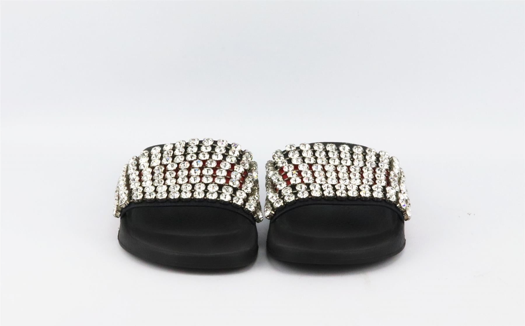 Gucci Crystal Embellished Leather And 