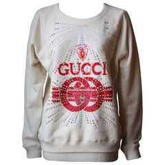 Gucci Crystal-Embellished Printed Cotton-Jersey Sweatshirt 