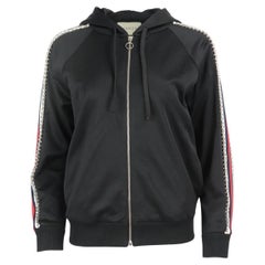Gucci Crystal Embellished Striped Tech Jersey Hoodie Xsmall