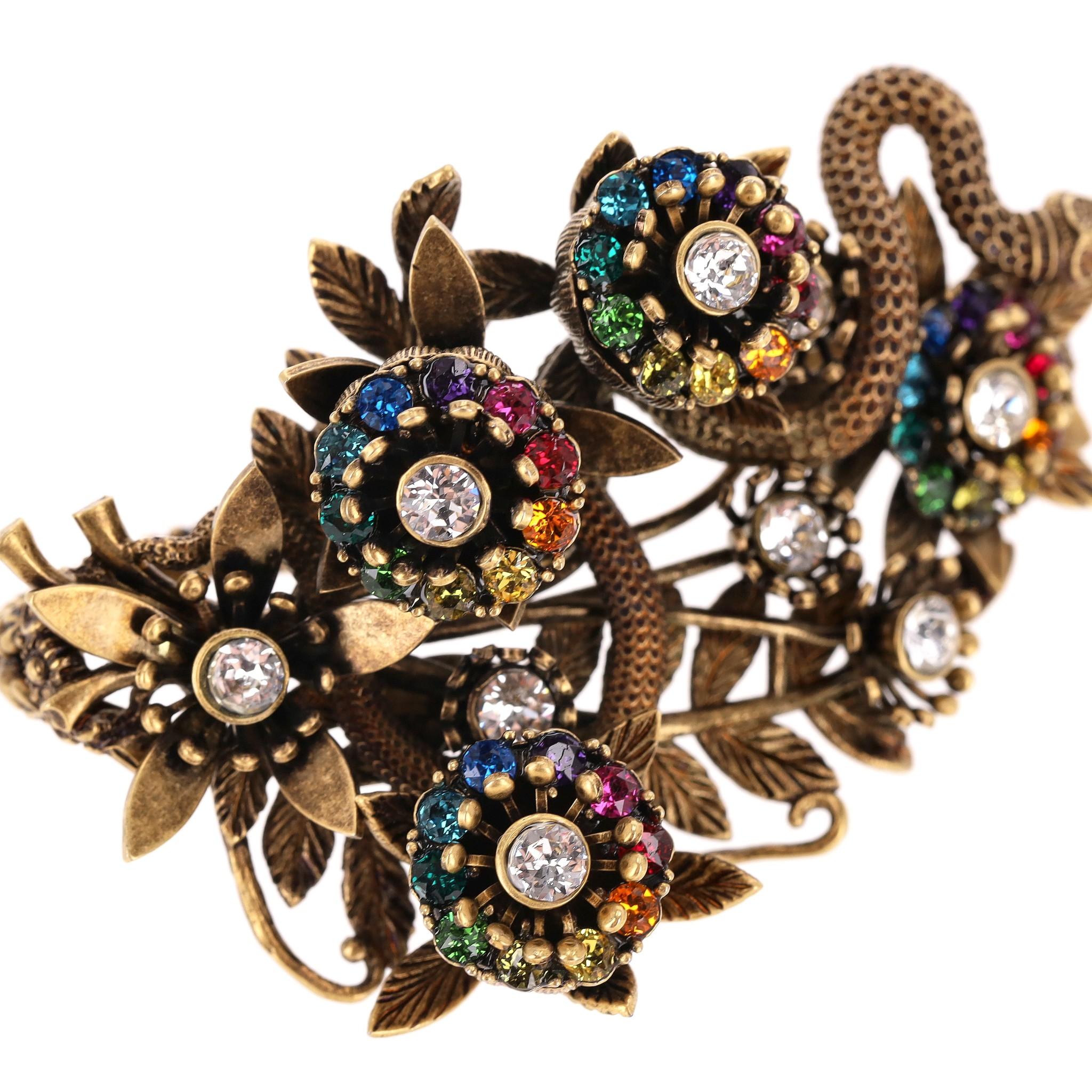 Women's Gucci Crystal Garden Double Finger Ring