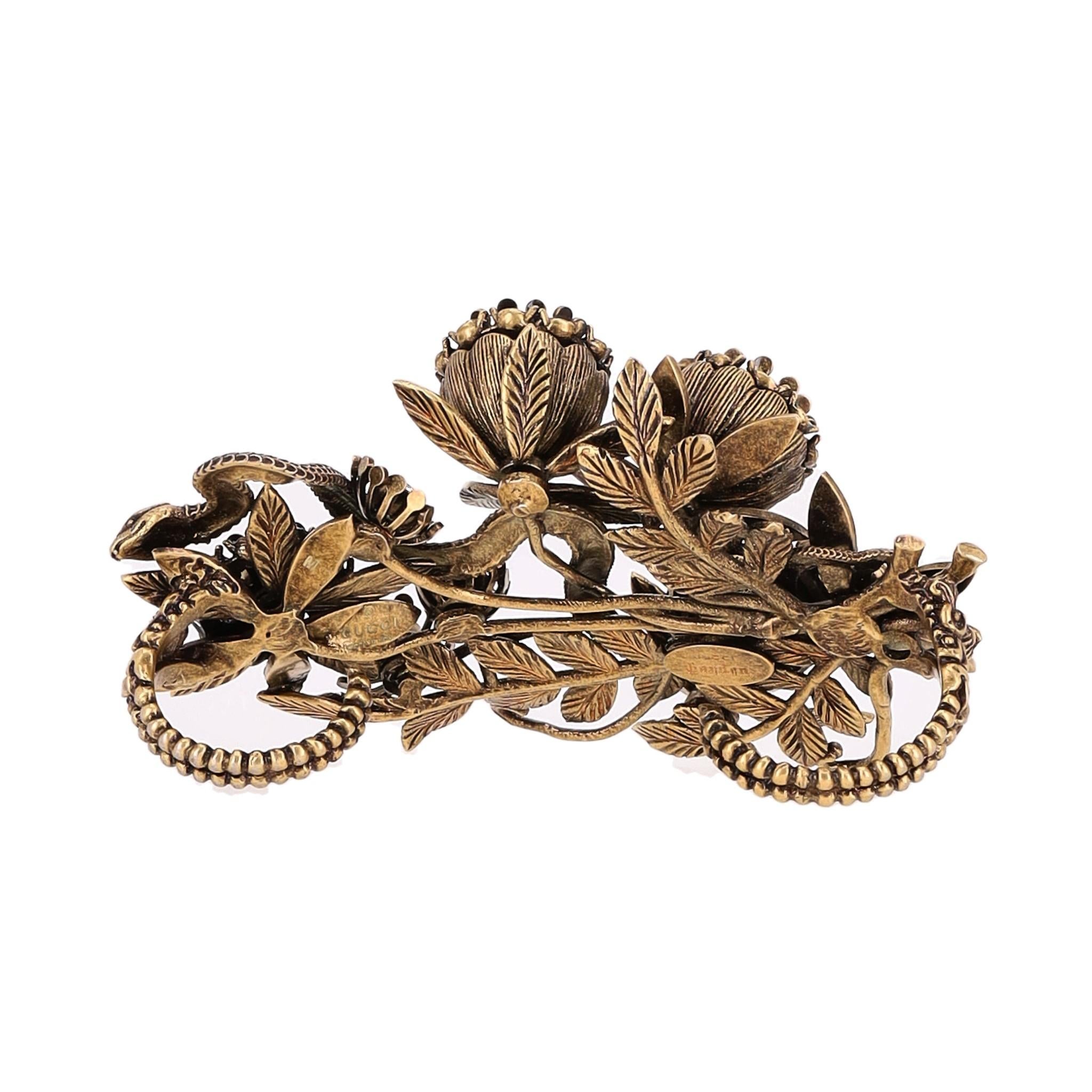 Gucci Crystal Garden Double Finger Ring 4