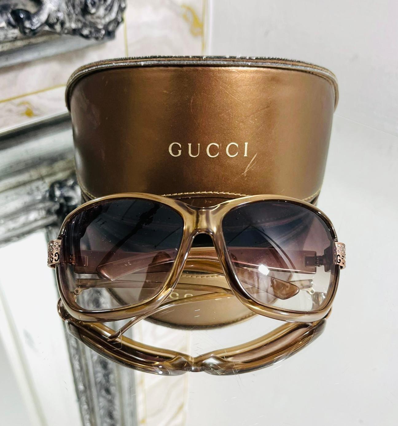 Gucci Crystal GG Sunglasses In Excellent Condition In London, GB