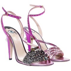 Gucci Crystal Hand-Applique Embellished Sandals 