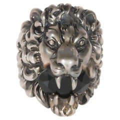 Gucci Crystal Lion Head Ring