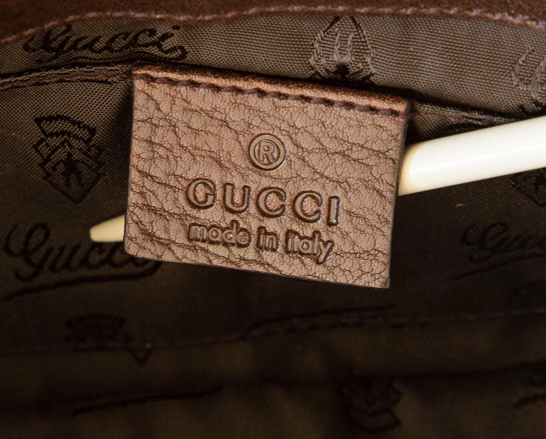 Gucci Crystal Monogram  Dark Brown Babouska Clutch For Sale 3