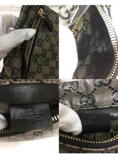 Gucci Crystal Monogram Gg Belt Fanny Pack 228312 Black Coated Canvas Cross Body