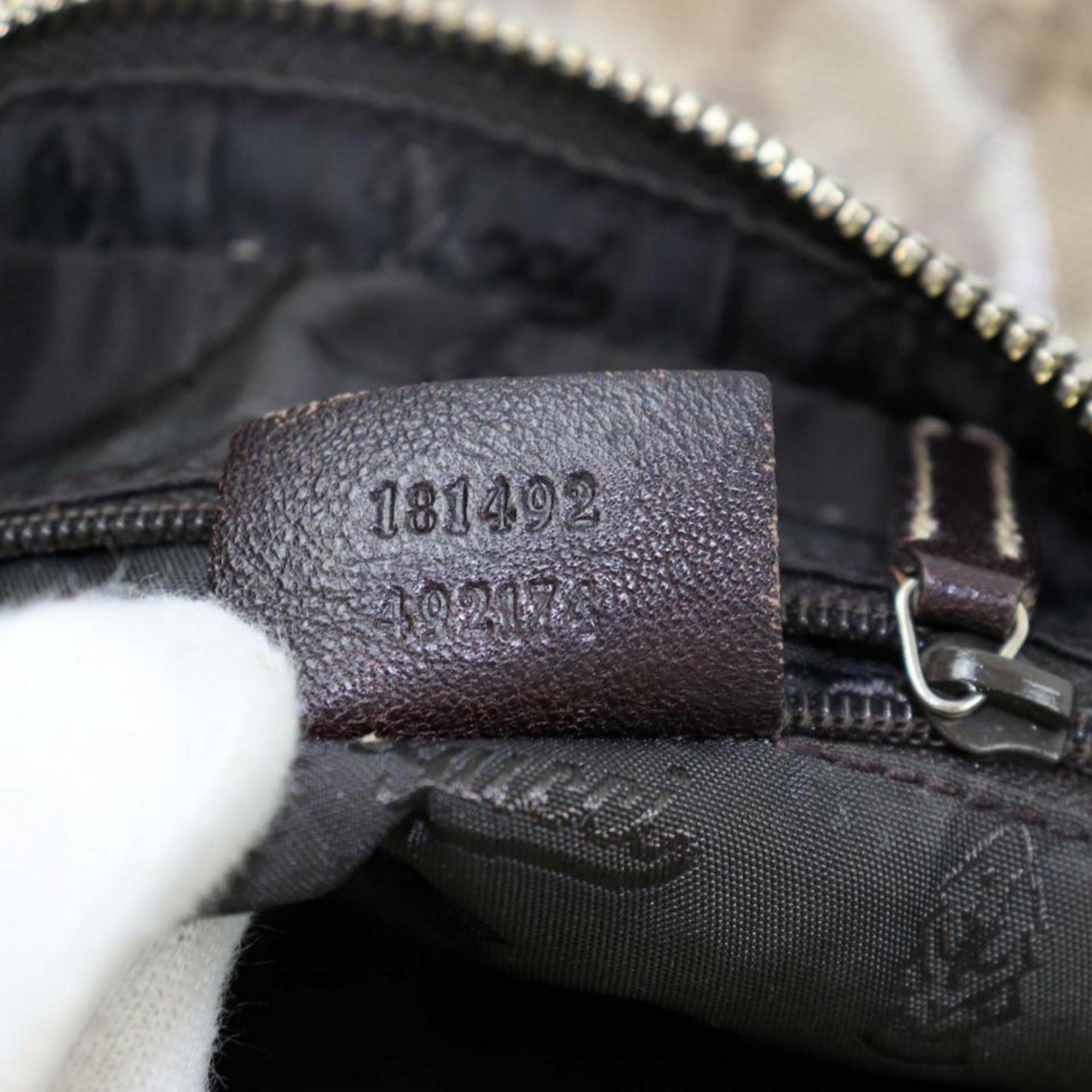 Gucci Crystal Monogram Signature Hobo 870055 Brown Coated Canvas Shoulder Bag For Sale 6