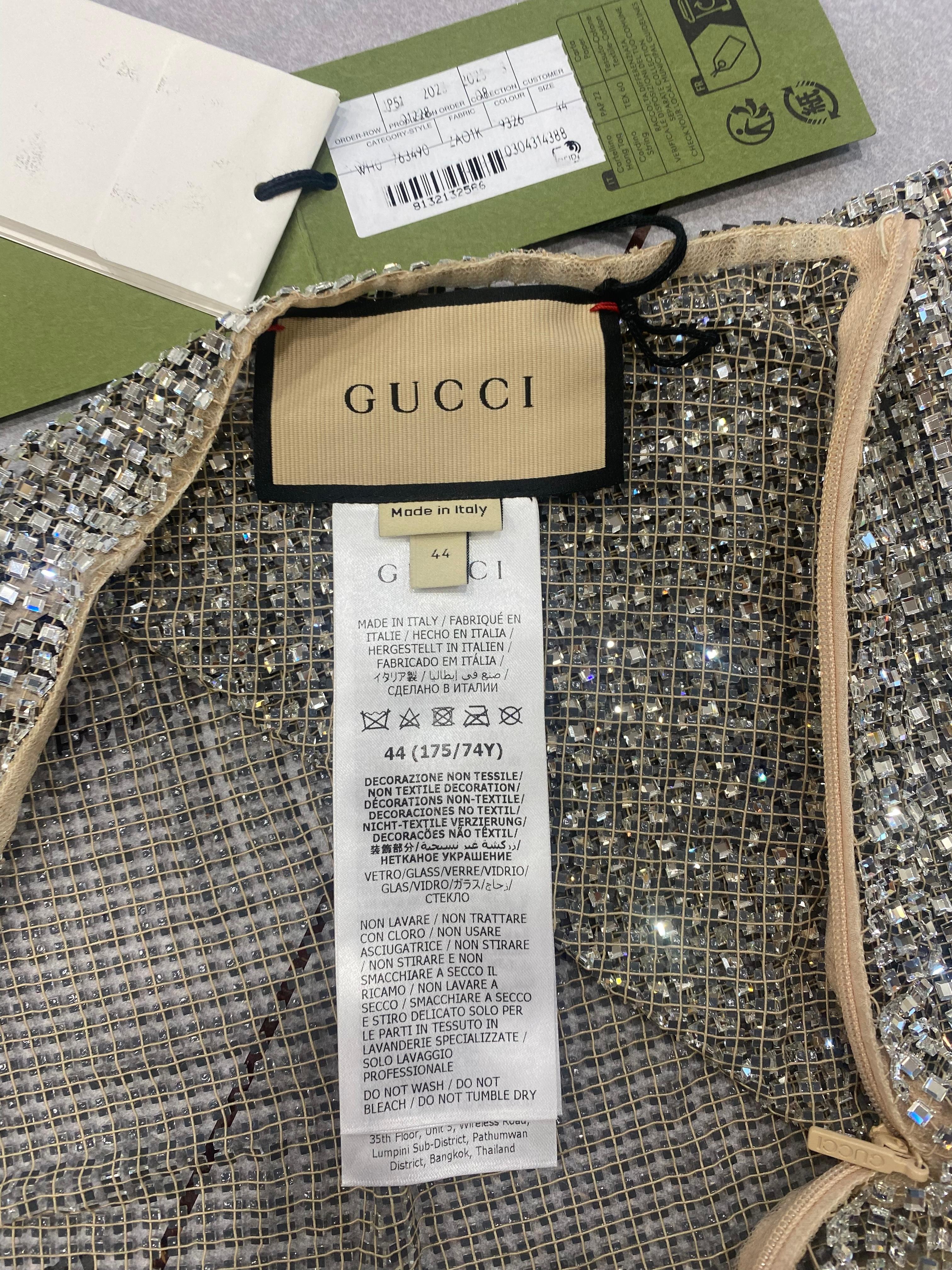 Gucci Crystal Net Leggings Pants IT 44 US 8 3