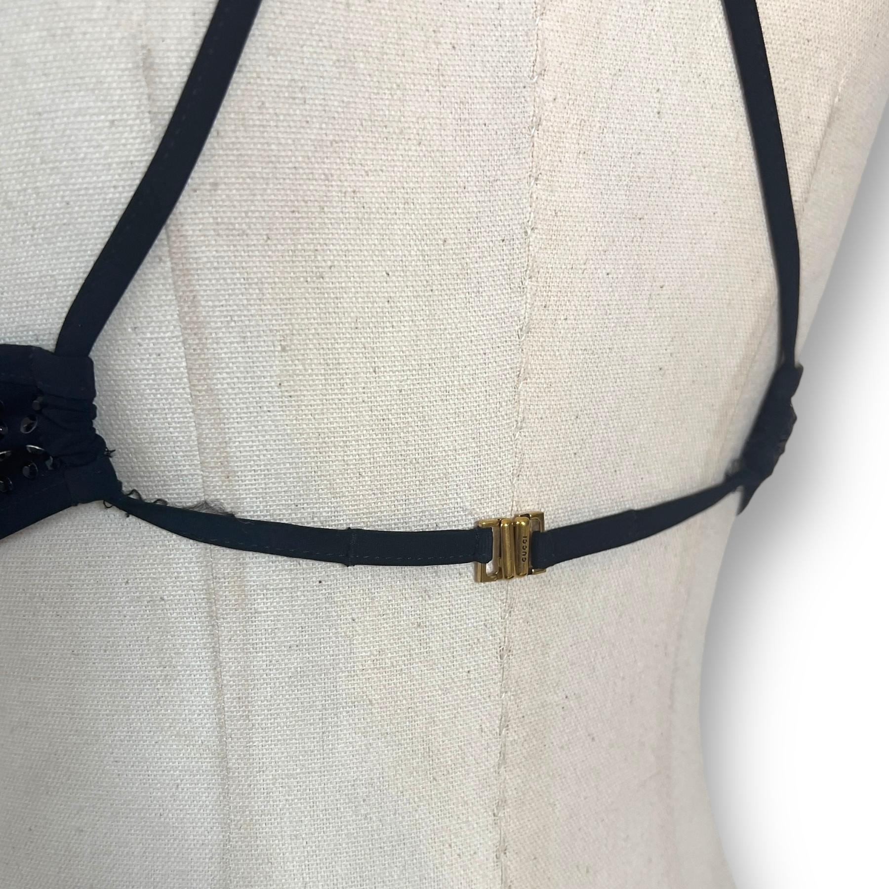 Gucci crystal swimsuit with cut outs In Good Condition For Sale In CAPELLE AAN DEN IJSSEL, ZH