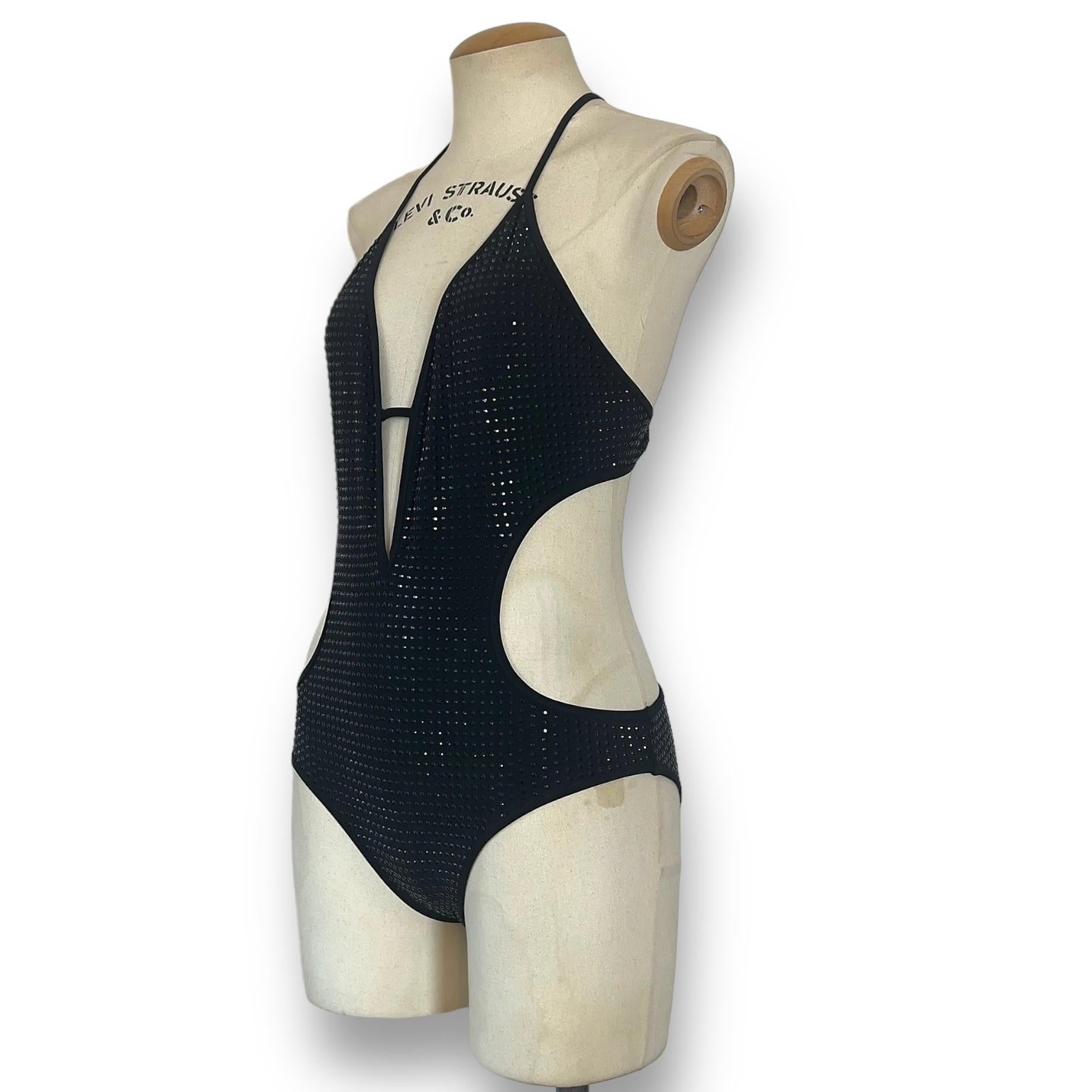 Women's Gucci crystal swimsuit with cut outs For Sale