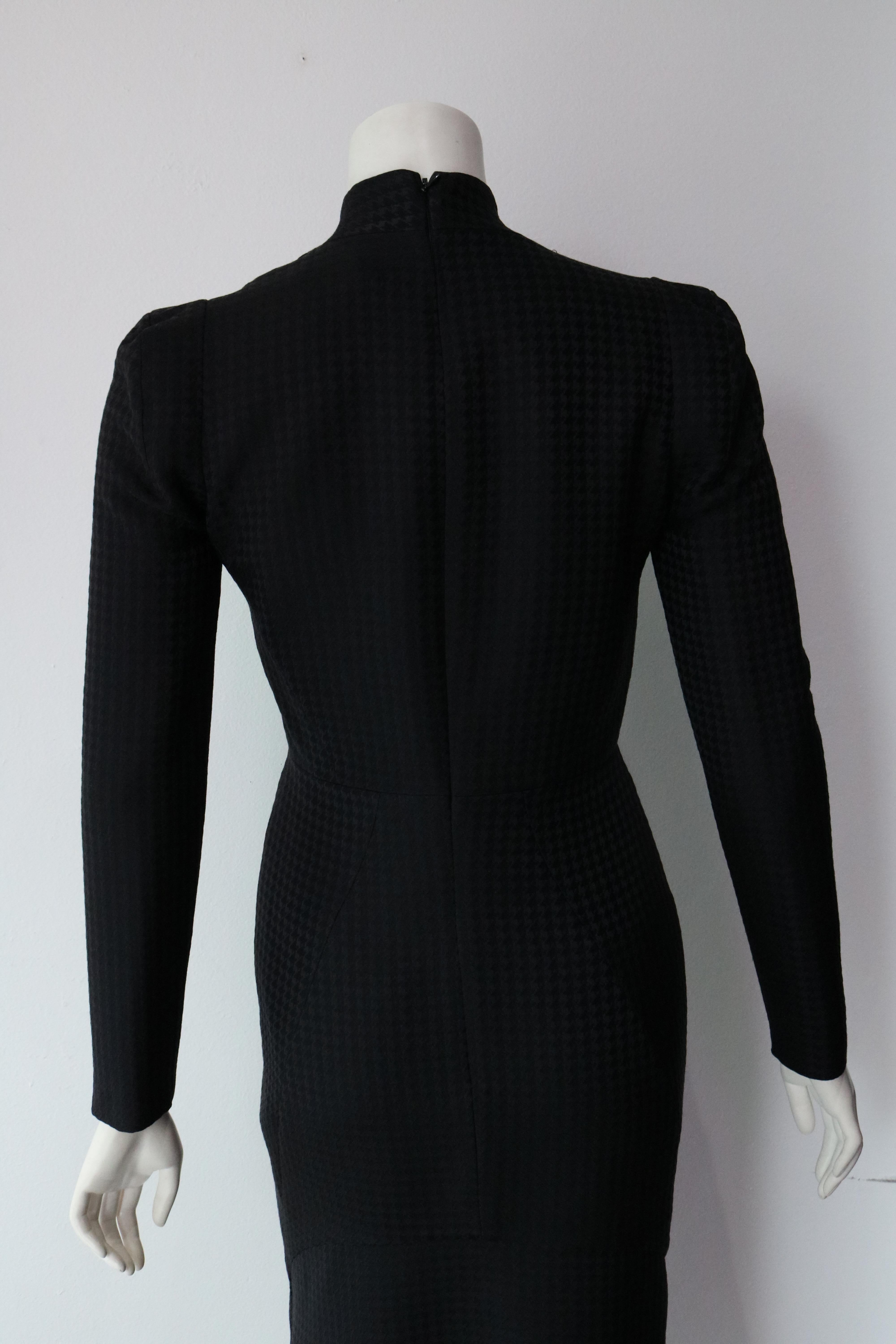 Black Gucci Cocktail Dress Houndstooth Print  Size 40