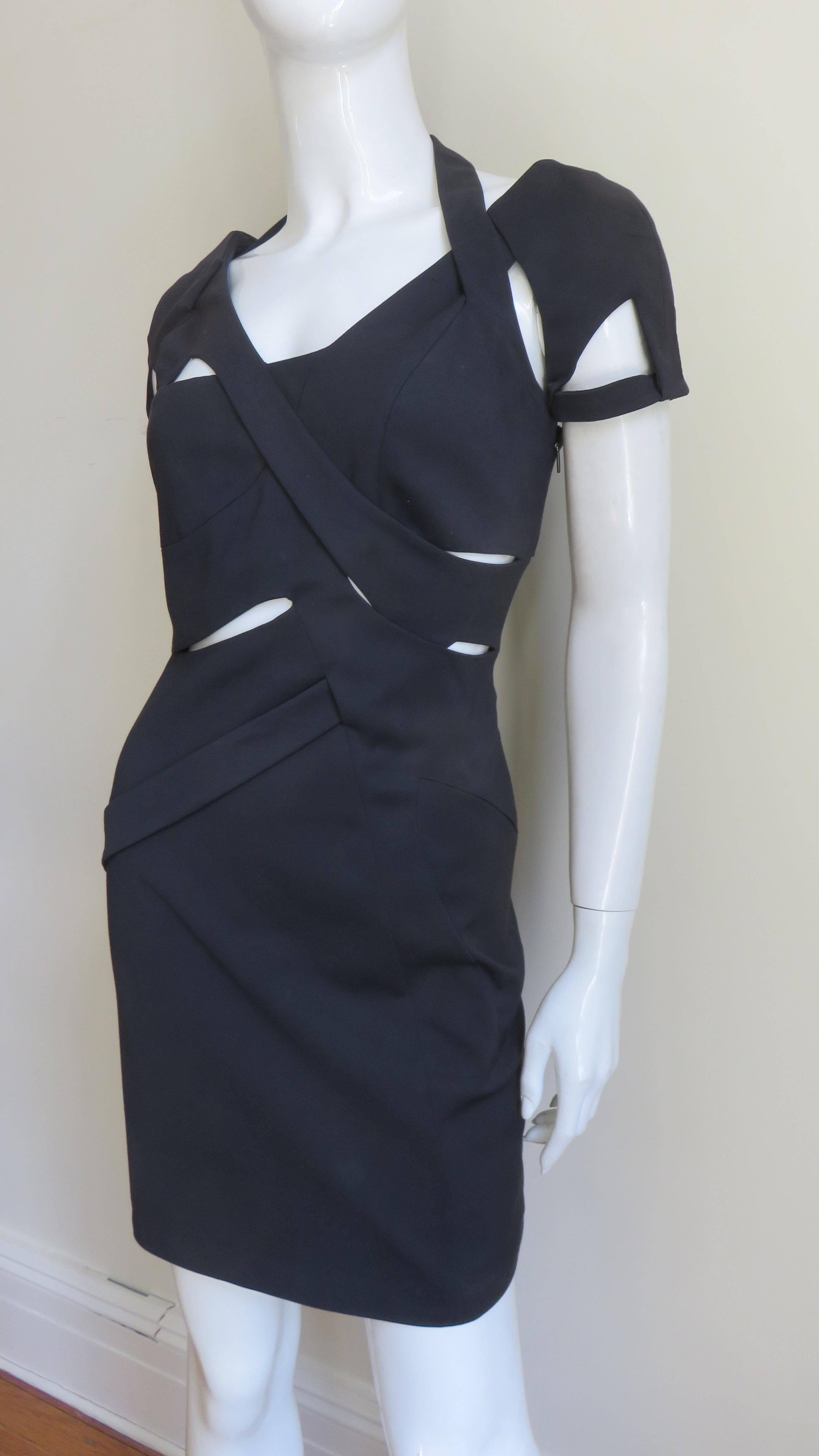 Black Gucci Cut out Bodycon Dress S/S 2010 For Sale