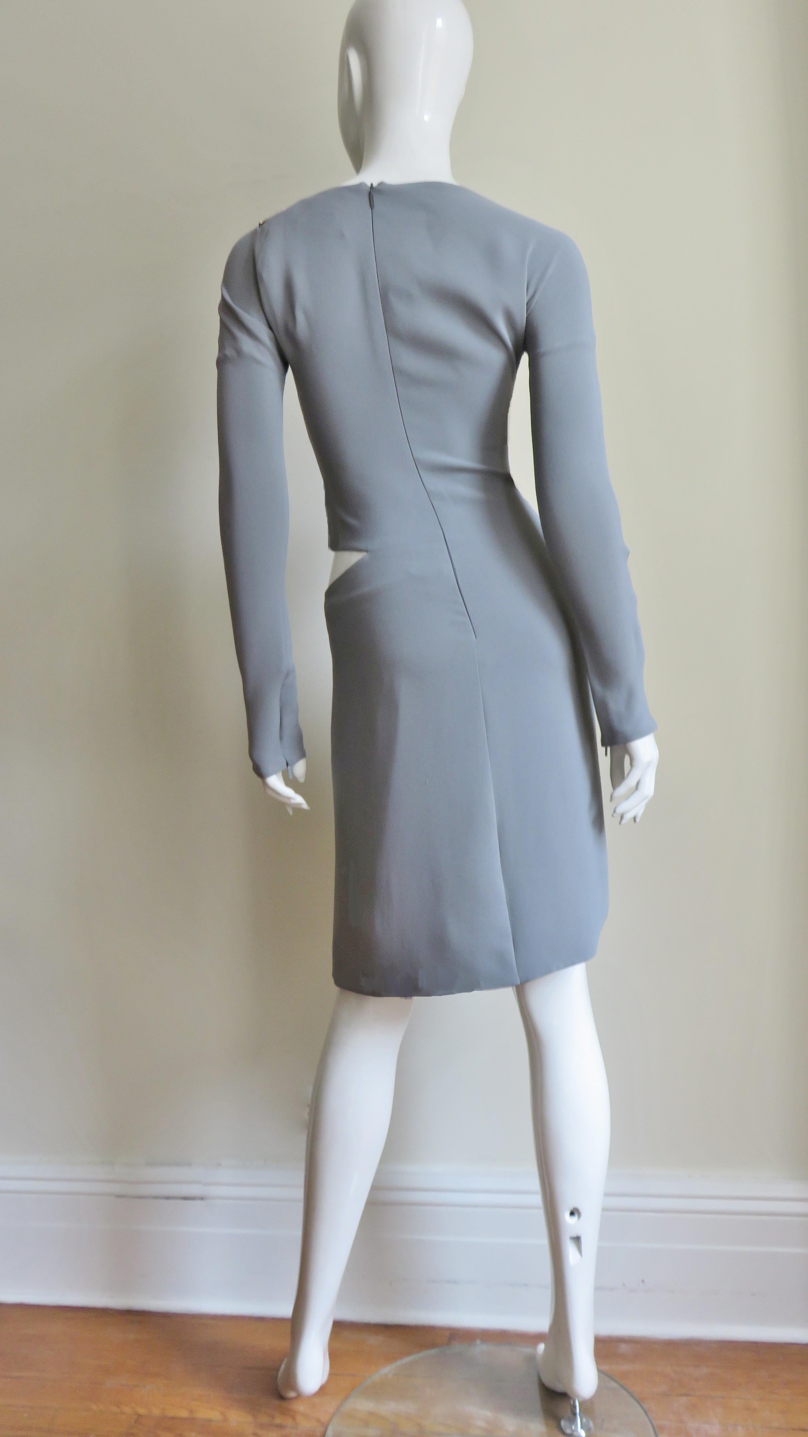 Gucci Silk Dress with Hardware and Cut outs For Sale 7