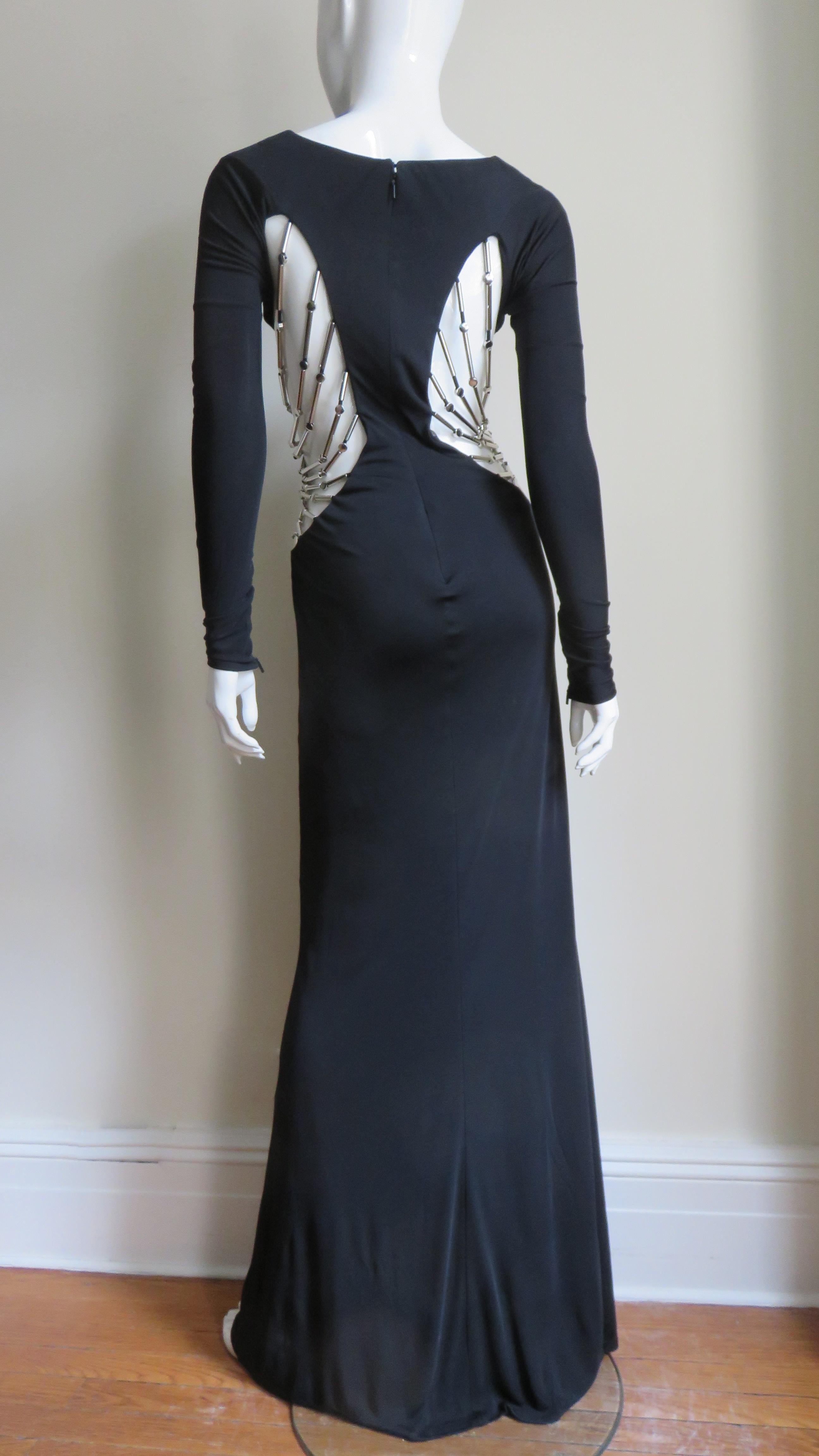 Gucci Silk Gown with Cut out Waist, Swarovski Crystals and Hardware SS 2010 For Sale 4