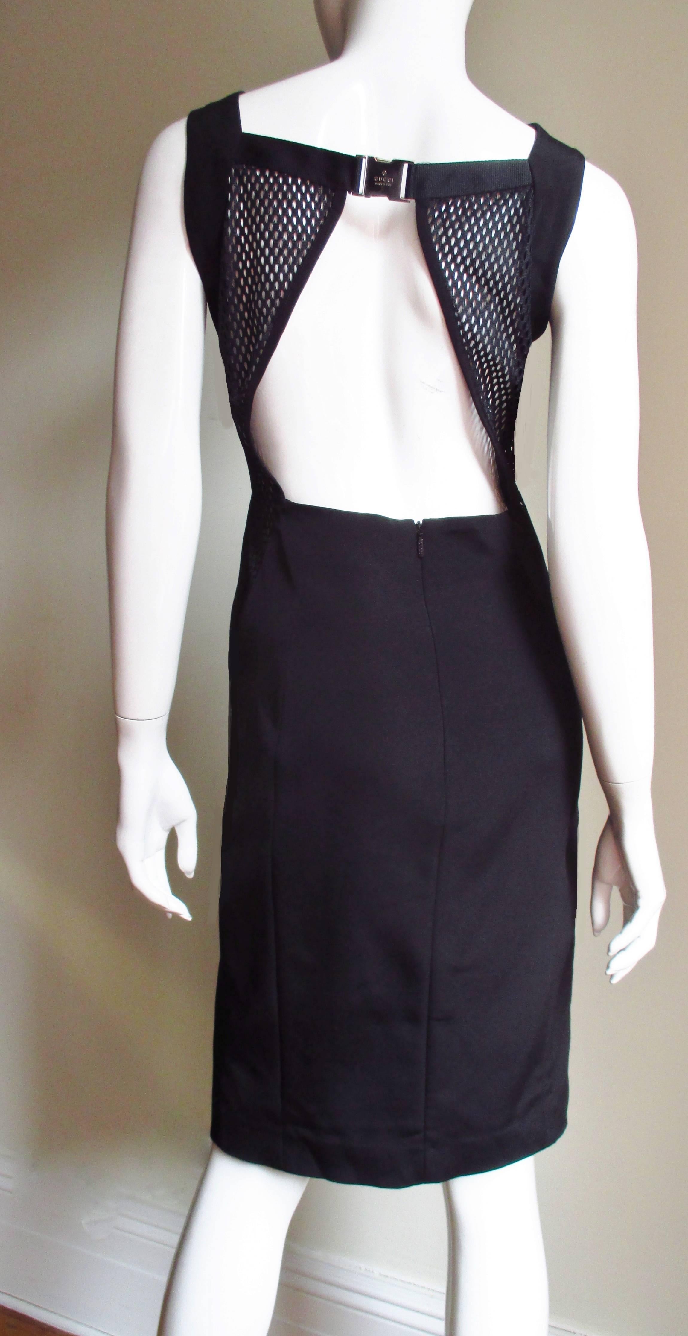 Gucci Vestito Bodycon senza schiena con tagli a rete in vendita 5