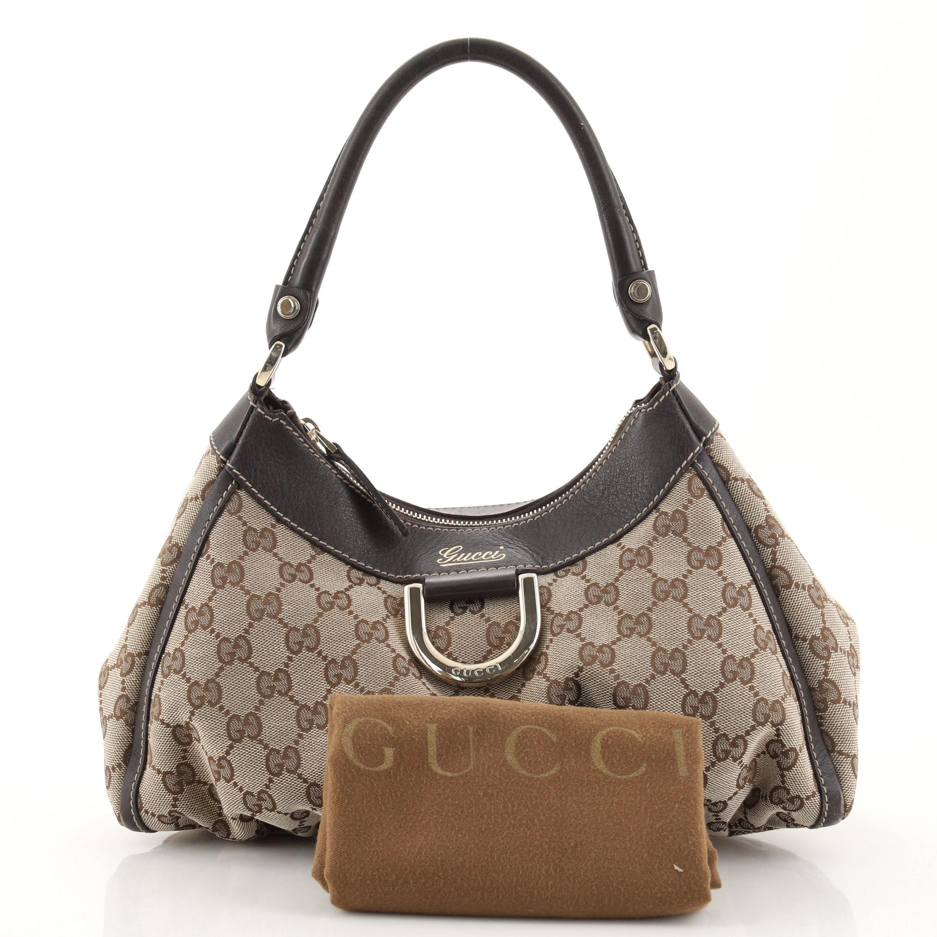 Gucci D Ring Hobo GG Canvas Small at 1stDibs