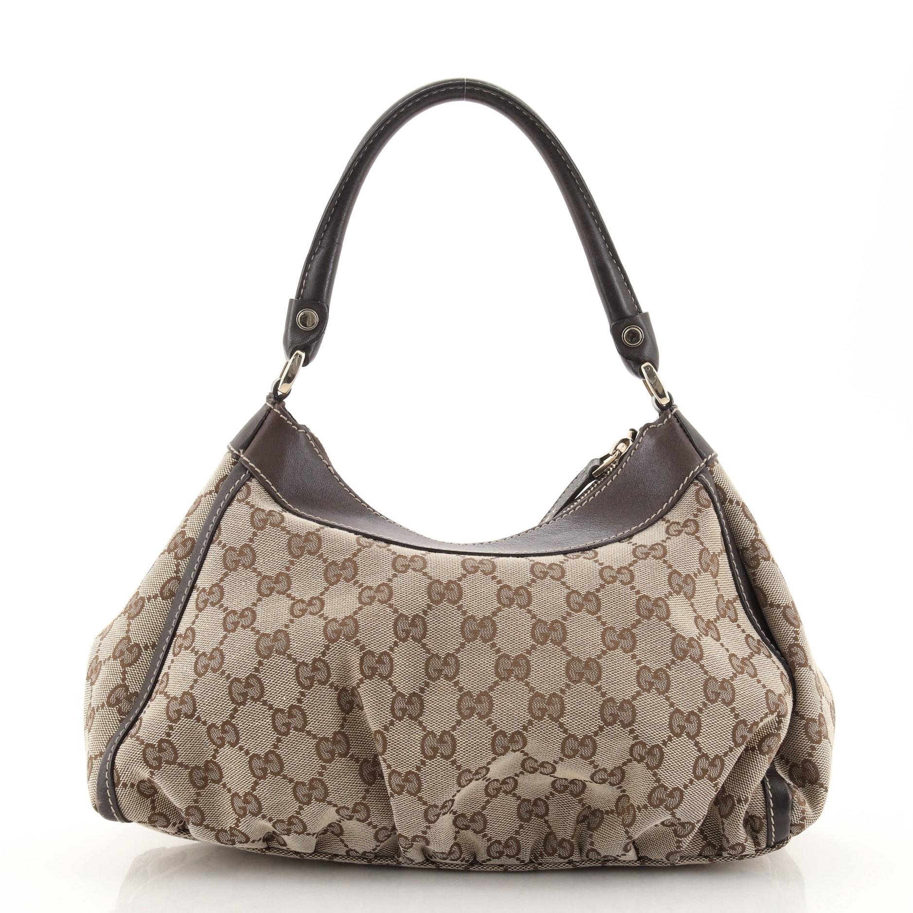 Gucci D Ring Hobo GG Segeltuch im Zustand „Gut“ in NY, NY