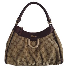 Gucci, D-ring Hobo in brown canvas