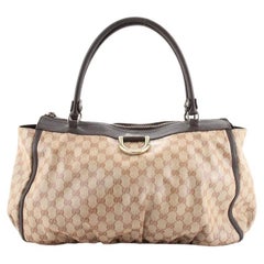 Gucci D-Ring Shoulder Bag GG Coated Canvas Large