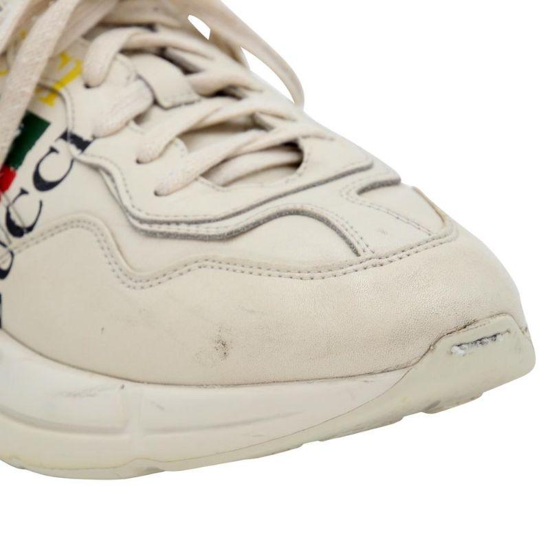 Gucci Dad 39 Leather Logo Print Rhyton Sneakers GG-0302N-0060

These retro cool sneakers are edgy and comfortable. Featuring ivory leather with the classic green/red vintage web stripe, GG, and 