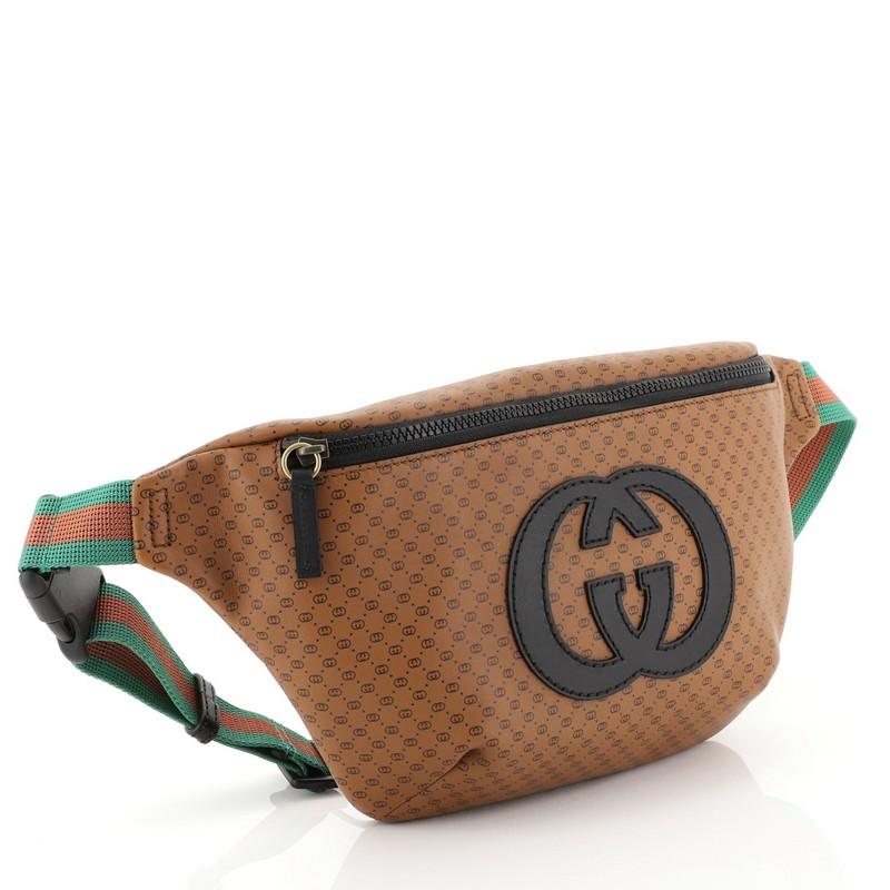 Brown Gucci Dapper Dan Belt Bag GG Print Leather