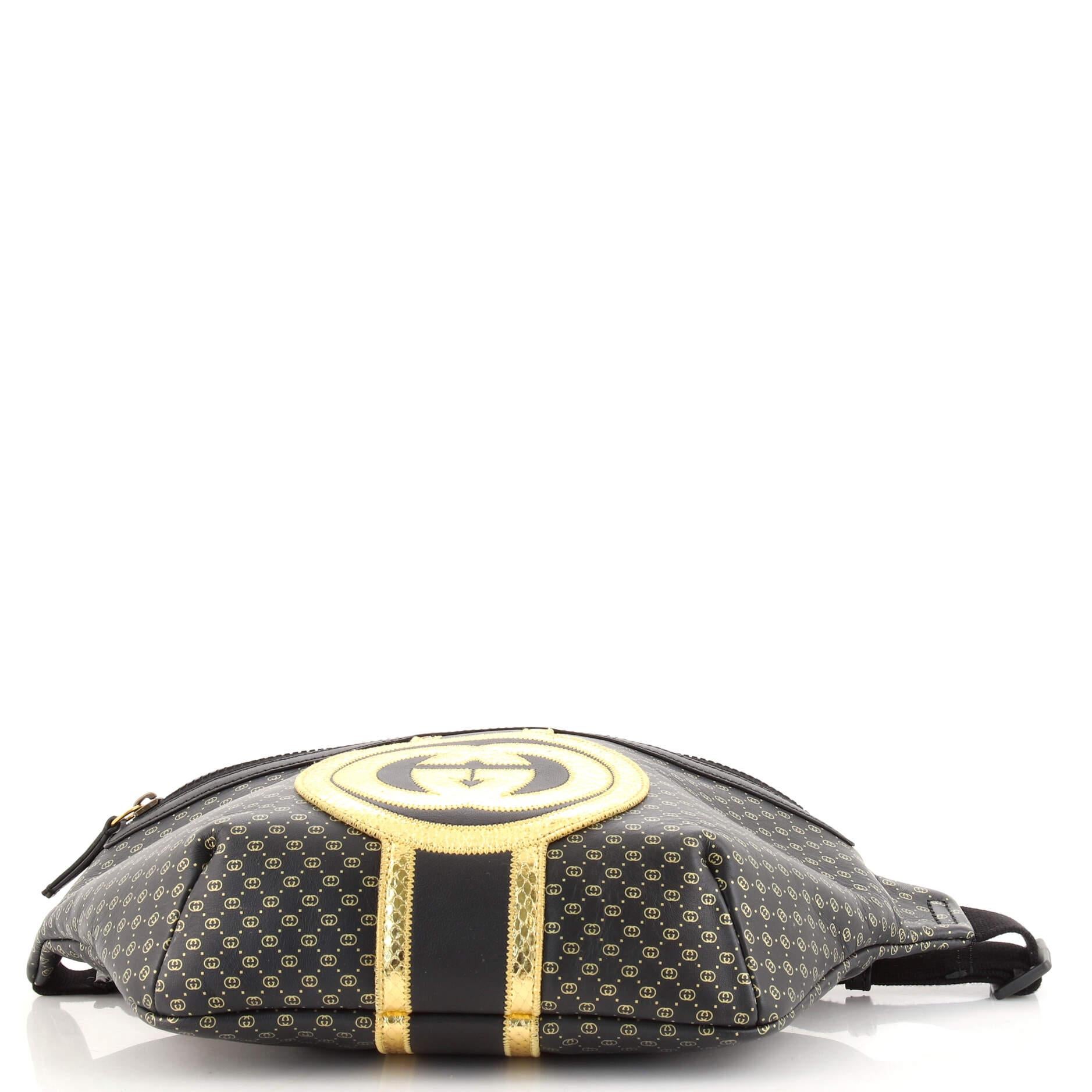 Gray Gucci Dapper Dan Belt Bag GG Print Leather with Python