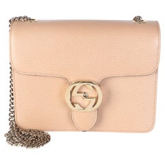 Gucci Dark Beige Dollar Calfskin Interlocking G Small Bag