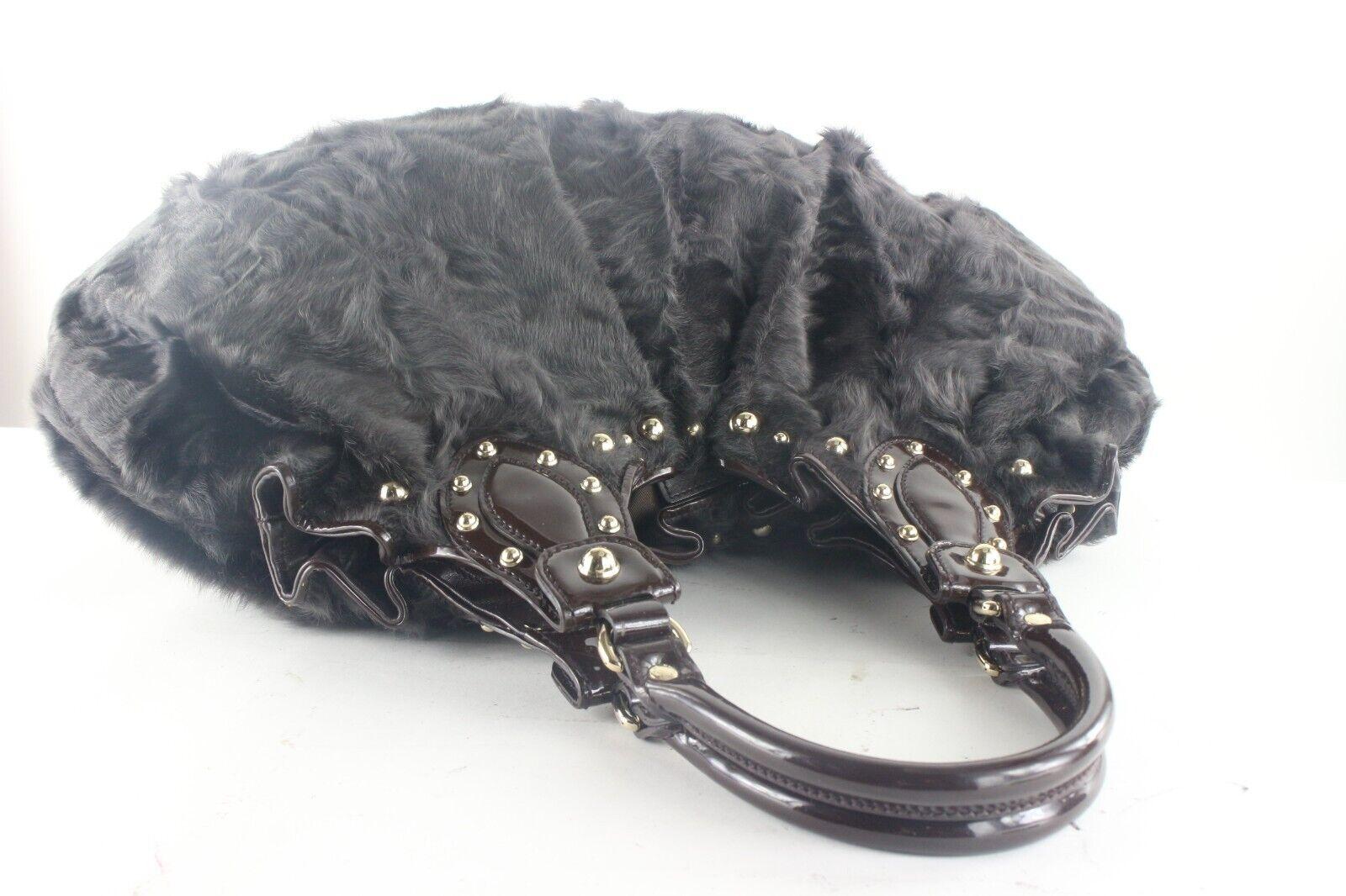 Gucci Dark Black-Brown Astrakhan Hobo Tote Bag 2GK1025K For Sale 2