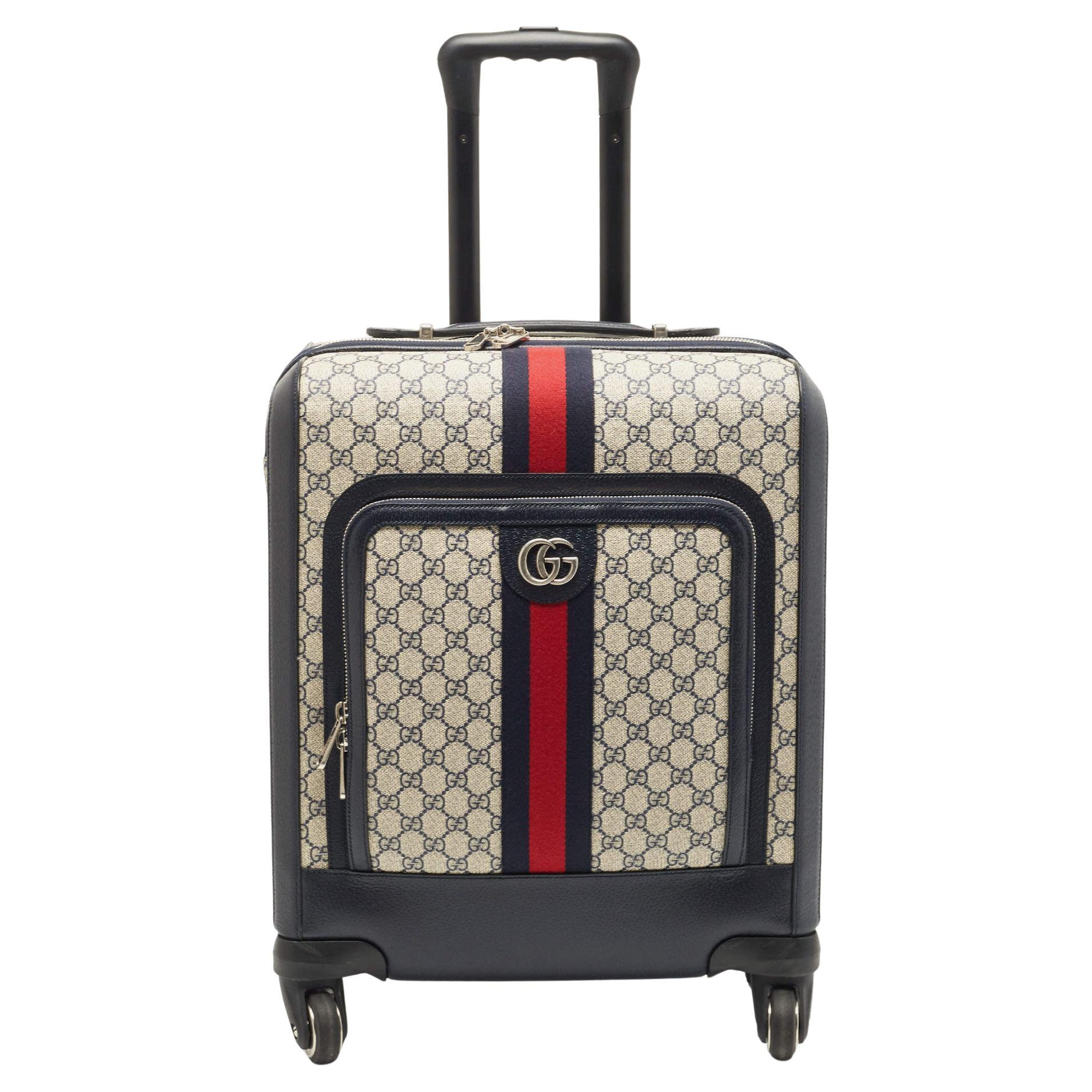 Beige GG Supreme canvas cabin suitcase, Gucci