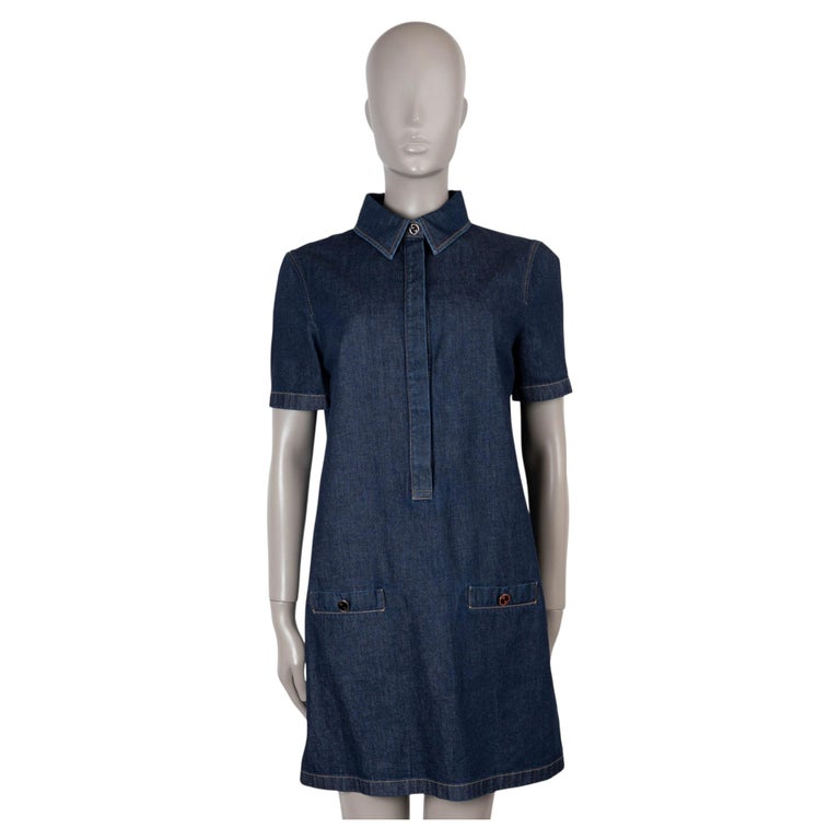 gucci denim mini dress GUCCI - Denim mini dress with Horsebit | Leam Roma