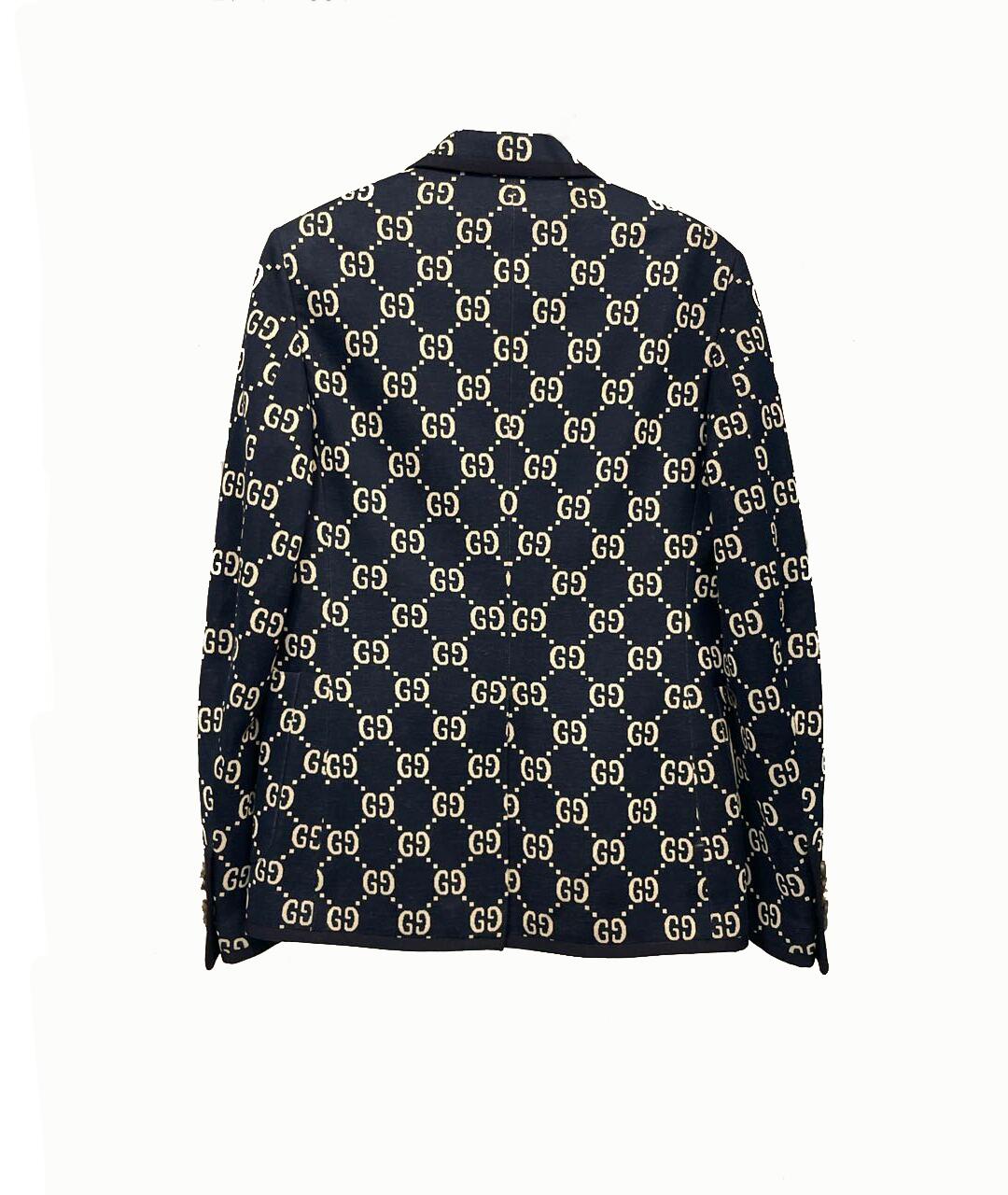 GUCCI ALGODÓN AZUL OSCURO  CHAQUETA SINGULAR SUPREME con IMPRESIÓN GG talla EU 44 en Excelente estado para la venta en Montgomery, TX