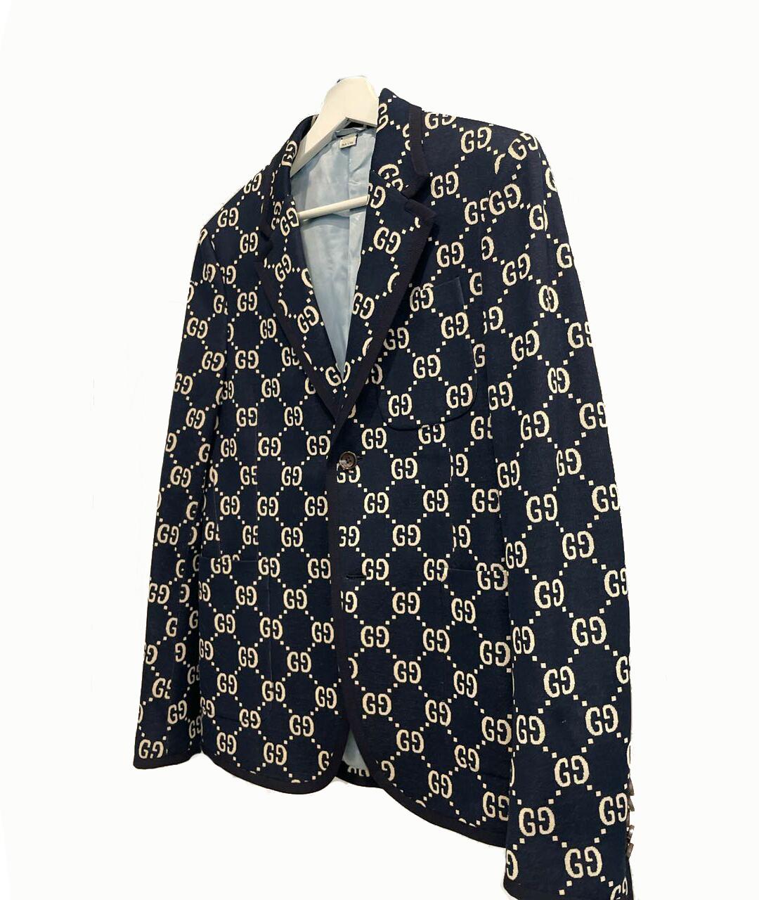 De los hombres GUCCI ALGODÓN AZUL OSCURO  CHAQUETA SINGULAR SUPREME con IMPRESIÓN GG talla EU 44 en venta