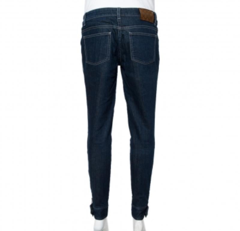 Gucci Dark Blue Denim Tapered Jeans S In Good Condition For Sale In Dubai, Al Qouz 2