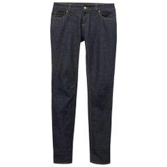 Gucci Dark Blue Denim Web Cuff Detail Slim Fit Jeans S/Waist 30"