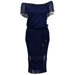 Gucci Dark Blue Knit Dress - Size XS
