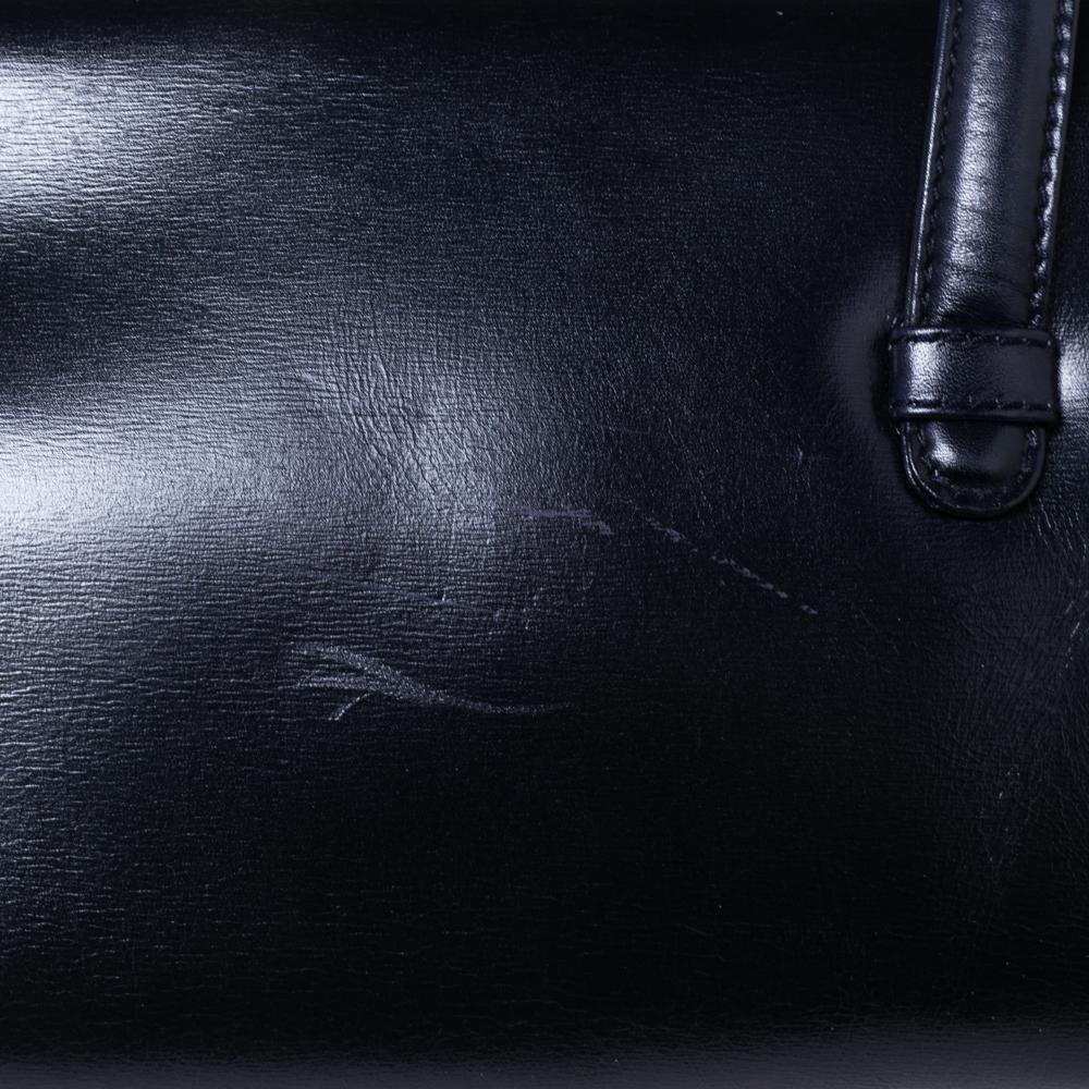 Gucci Dark Blue Leather Square G Flap Satchel 3