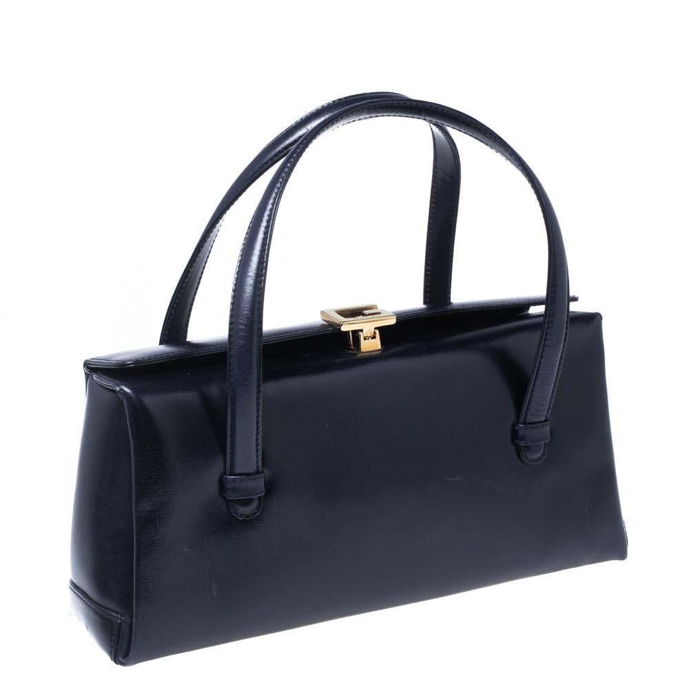 gucci made in italy black leather purse